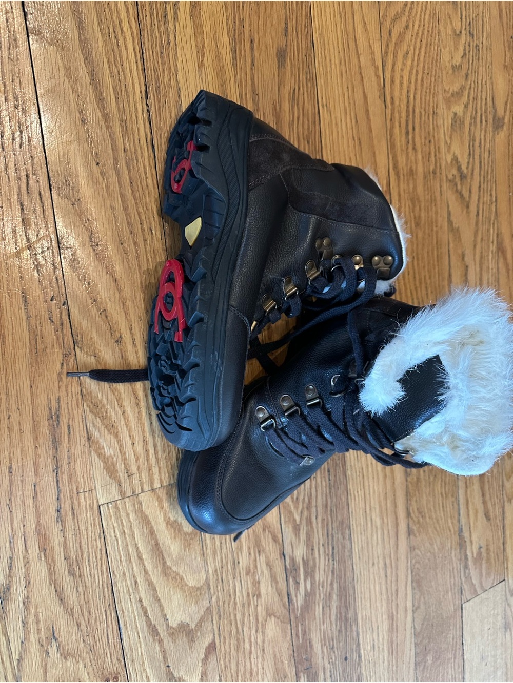 Women’s winter boot with spikes for ice grip
